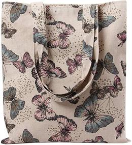 img 1 attached to Caixia Ladies' Cotton Butterfly Tote Bags & Wallets for Women - Optimize Your Shopping Experience