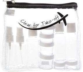 img 4 attached to Miamica TSA Compliant Travel Bottles and Toiletry Bag Set, 15-Piece, Black Clear