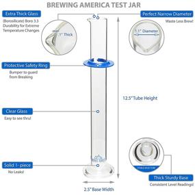 img 2 attached to 🧪 Glass Hydrometer Test Tube Jar & Cylinder Brush - Alcohol Testing Moonshine, Homebrewing, and Wine Making Kit - Narrow Flask for Home Beer and Craft Wine - High-Quality Borosilicate Glass 3.3