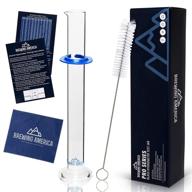 🧪 glass hydrometer test tube jar & cylinder brush - alcohol testing moonshine, homebrewing, and wine making kit - narrow flask for home beer and craft wine - high-quality borosilicate glass 3.3 logo