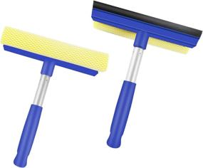 img 4 attached to ITTAHO Window Squeegee Cleaning Tool - 2 Pack: Ideal for Car Windshields, Bumpers, Auto Exterior, House Showers, and Glass Doors - Includes 8 Inch Aluminum Pole