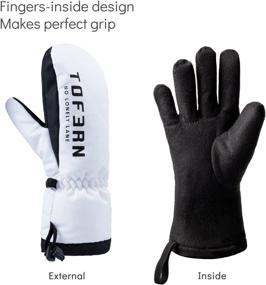 img 3 attached to 🧤 Stay Warm and Protected: Tofern Unisex Waterproof & Windproof Skiing Mittens for Cold Weather Outdoor Snowboarding