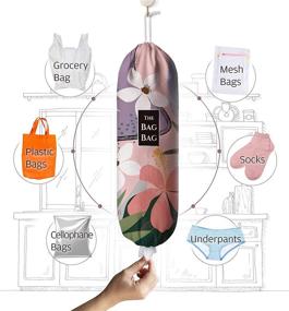 img 1 attached to 🌸 Convenient Flower Pattern Grocery Bag Storage Holder for Home & Kitchen - Organizer, Dispenser & Carrier 23x9 inch