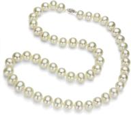 💎 exquisite white freshwater cultured pearl necklace: 14k gold jewelry for elegant women - 18 inch strand logo