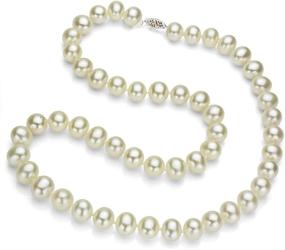 img 4 attached to 💎 Exquisite White Freshwater Cultured Pearl Necklace: 14K Gold Jewelry for Elegant Women - 18 inch Strand