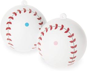 img 3 attached to 👶 Захватывающие Бейсбольные мячи для раскрытия пола ребенка - Зрелищный комплект для анонса на вечеринке по раскрытию пола (1 розовый мяч и 1 голубой мяч)