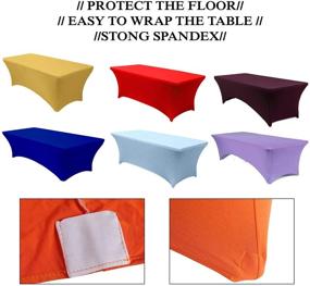 img 2 attached to Mds Rectangular Stretch Tablecloths Decorations Party Decorations & Supplies for Tablecovers