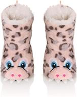 cozy animal theme kids slippers: soft, warm, non-slip shoes for boys and girls, perfect for winter indoor home use logo