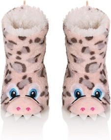 img 4 attached to Cozy Animal Theme Kids Slippers: Soft, Warm, Non-Slip Shoes for Boys and Girls, Perfect for Winter Indoor Home Use