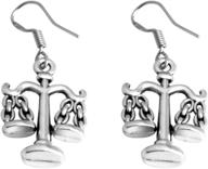 🎓 law school graduation gifts - aktap attorney lawyer earrings with scales of justice and libra symbol, a thoughtfully crafted piece of jewelry logo