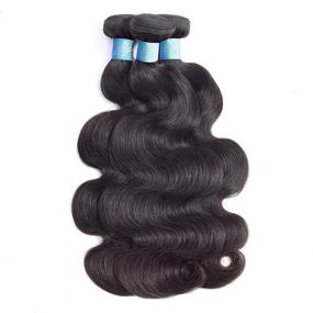 img 2 attached to 💁 BLY Brazilian Virgin Human Hair Body Wave 3 Bundles - 8A Grade, 100% Unprocessed Weave Extensions in Natural Color (22 24 26) - 300g Total Weight