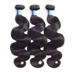 img 3 attached to 💁 BLY Brazilian Virgin Human Hair Body Wave 3 Bundles - 8A Grade, 100% Unprocessed Weave Extensions in Natural Color (22 24 26) - 300g Total Weight