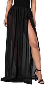 img 2 attached to 💃 Maxi Tulle Tutu Skirts for Women: Wedding, Party, Cocktail & Prom Mesh Maxi Dress with Detachable Skirt - Ideal Swimwear Cover Ups