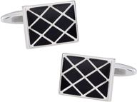 🔲 silver enamel checkerboard cufflinks by cuff daddy logo