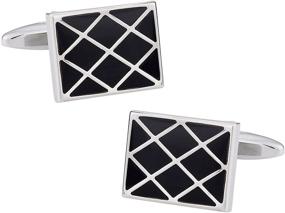 img 4 attached to 🔲 Манжетные пуговицы "Silver Enamel Checkerboard" от Cuff Daddy