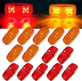img 4 attached to 🚦 14x Trailer Marker Light 4x2 Rectangle LED Lights 10 Diodes Double Bullseye LED Light Red/Amber 12V Side Marker Light Indicators Surface Mount RV Camper Trucks IP67 Waterproof DOT Certified" - optimized product name.