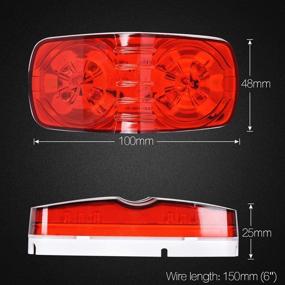 img 3 attached to 🚦 14x Trailer Marker Light 4x2 Rectangle LED Lights 10 Diodes Double Bullseye LED Light Red/Amber 12V Side Marker Light Indicators Surface Mount RV Camper Trucks IP67 Waterproof DOT Certified" - optimized product name.