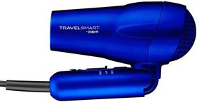 img 2 attached to 💁 Фен Conair Travel Smart мощностью 1200 Вт с турмалиново-керамическим покрытием - двойное напряжение для умных путешественников.