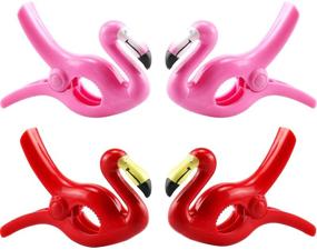 img 4 attached to 🏖️ Dreecy 4-Piece Flamingo Beach Towel Clips – Flamingo Chair Holders – Portable Parrot Towel Holders for Holiday Poolside or Patio Use