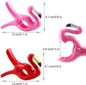 img 2 attached to 🏖️ Dreecy 4-Piece Flamingo Beach Towel Clips – Flamingo Chair Holders – Portable Parrot Towel Holders for Holiday Poolside or Patio Use