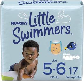 img 3 attached to Huggies Little Swimmers Disposable Swimming Diapers, Large Size 5-6, 17-Count