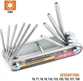 img 2 attached to 🔑 HORUSDY Folding Tamper-Proof Star Key Set: Enhanced Security Torx Key Set Sizes T-6 to T-30