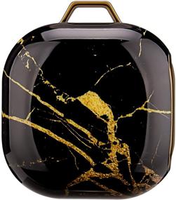 img 2 attached to GOLINK Marble Full Body Protection Hard PC Cover With Printing Designs Compatible With Samsung Galaxy Buds Live(2020)/Buds Pro (2021)/Buds 2(2021) Charging Case-Black/Gold Marble