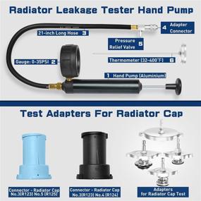 img 2 attached to 🔧 WISPAUSU 33PCS комплект для проверки давления в радиаторе - универсальные адаптеры и автомобильная вакуумная система охлаждения для дозаправки охлаждающей жидкости (синий)