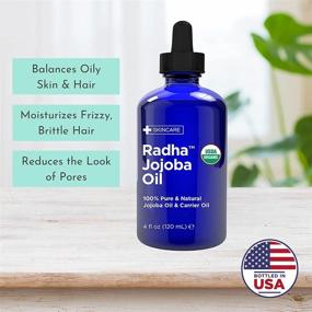 img 1 attached to 🌿 Radha Beauty Organic Jojoba Oil 4 fl oz - 100% Pure Unrefined Cold Pressed Jojoba - Top Carrier Oil for Hair, Skin, Nails Moisturization