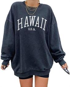 img 1 attached to 👚 Stylish Women's Oversized Sweatshirt: Los Angeles California Crewneck Casual Loose Pullover Tops for a Comfy and Trendy Look