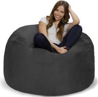 🪑 chill sack bean bag chair - giant 4' memory foam furniture bean bag: big sofa with soft micro fiber cover in charcoal - ultimate comfort and style logo