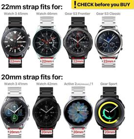 img 3 attached to Интовал Банд - Ремешок из нержавеющей стали для Samsung Galaxy Watch 3 45 мм / Watch 46 мм / Gear S3 Фронттур / Gear S3 Классик, с инструментом для регулировки звена (22 мм, серебро + черный)