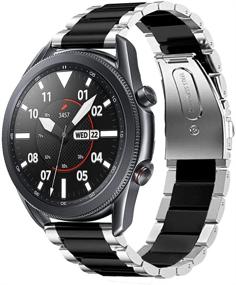 img 4 attached to Интовал Банд - Ремешок из нержавеющей стали для Samsung Galaxy Watch 3 45 мм / Watch 46 мм / Gear S3 Фронттур / Gear S3 Классик, с инструментом для регулировки звена (22 мм, серебро + черный)