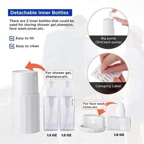 img 2 attached to 🧳 YOTIME 6 In 1 Travel Container Toothbrush Holder Case - Leak-proof Toiletries Container for Electric Toothbrush, Toothpaste, Body Wash, Shampoo, Lotions (White)
