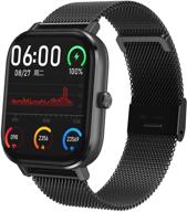 smartwatch with dial call answer, full touch screen reminder, heart rate 📱 blood pressure oxygen monitor speedometer, fitness tracker, men's smartwatches for iphone android phones logo