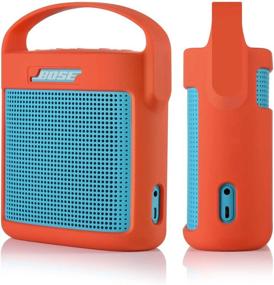 img 3 attached to 🔴 Силиконовый чехол для портативного Bluetooth-динамика Bose SoundLink Color II - кораллово-красный, чехол для переноски с ручкой, защитный чехол и подставка для динамика.