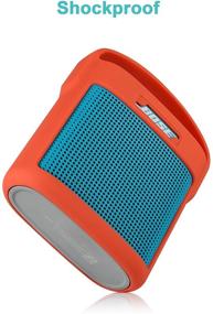 img 1 attached to 🔴 Силиконовый чехол для портативного Bluetooth-динамика Bose SoundLink Color II - кораллово-красный, чехол для переноски с ручкой, защитный чехол и подставка для динамика.