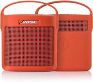 🔴 силиконовый чехол для портативного bluetooth-динамика bose soundlink color ii - кораллово-красный, чехол для переноски с ручкой, защитный чехол и подставка для динамика. логотип