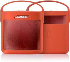 img 4 attached to 🔴 Силиконовый чехол для портативного Bluetooth-динамика Bose SoundLink Color II - кораллово-красный, чехол для переноски с ручкой, защитный чехол и подставка для динамика.