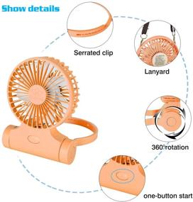 img 1 attached to 💨 Convenient USB Rechargeable Mini Personal Fans- Three Speed Handheld Fan, Desktop Mini Fan (Orange)