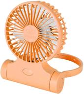 💨 convenient usb rechargeable mini personal fans- three speed handheld fan, desktop mini fan (orange) logo