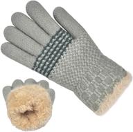 🧤 boys girls winter gloves - kids cozy knit thermal cable knitted gloves with wool fleece lining for cold weather logo