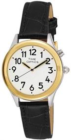 img 1 attached to ⌚ TimeOptics Women's Talking Two-Tone Day Date Alarm Leather Strap Watch: Clear Voice, Elegant Design