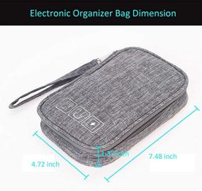 img 3 attached to 🔌 Travel Cable Organizer Bag (2-Pack) - Portable Small Electronic Accessories Carry Case for Cables, Chargers, Earphones, USBs, SD Cards, Hard Drives - Includes 5 Cable Ties (Gray and Purple)