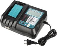 upgraded 18v battery charger for makita - dc18rc replacement charger with lcd display & usb interface - compatible with makita 14.4v-18v lithium ion battery bl1830, bl1840, bl1850, bl1815 logo