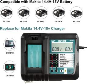 img 3 attached to Upgraded 18V Battery Charger for Makita - DC18RC Replacement Charger with LCD Display & USB Interface - Compatible with Makita 14.4V-18V Lithium Ion Battery BL1830, BL1840, BL1850, BL1815