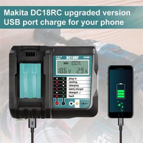 img 1 attached to Upgraded 18V Battery Charger for Makita - DC18RC Replacement Charger with LCD Display & USB Interface - Compatible with Makita 14.4V-18V Lithium Ion Battery BL1830, BL1840, BL1850, BL1815