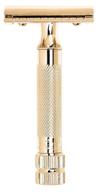 🪒 ultimate shave: merkur classic 2-piece gold plated double edge safety razor logo