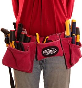 img 3 attached to Premium 8 Pocket Pink Suede Leather Tool Belt with 2” Webbing Belt and Leather Hammer Holders