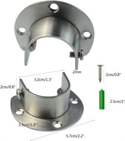 img 3 attached to 🛠️ Yookat 2Pack Stainless Steel Rod Socket Flange Rob Holder U Shaped Closet Pole Sockets with Easy Installation - Includes Screws and Anchors